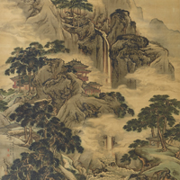 Image of "庐山瀑布图轴（局部）袁耀　中国　1741年"