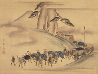 『御馬献上行列図　歌川広重筆江戸時代・19世紀』の画像