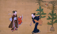 Image of "Battledore and Shuttlecock, By Isoda Koryūsai, Edo period, 18th century"