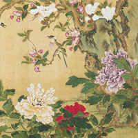 『四季花鳥図巻（部分）　王岡筆　中国　清時代・18世紀』の画像