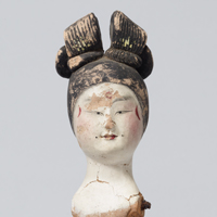 Image of "Head of a Female Tomb Figure, Astana-Karakhoja Tombs, China, Ōtani collection, Tang dynasty, 8th century"