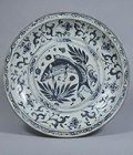 Image of "Dish, Fish and water plants in underglaze blue, Vietnam, 15th - 16th century (Important Art Object)"