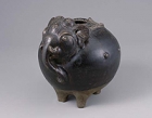 Image of "Elephant shaped vessel, Dark brown glaze, Khmer, Angkor period. 12th - 13th century"