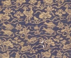 『紺地蓮池水禽文金襴(和久田手金襴)　前田家伝来　明時代・16～17世紀』の画像