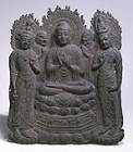『重要文化財　阿弥陀三尊および僧形像　飛鳥時代・7世紀』の画像