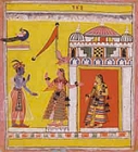 『ラーダのもとへ訪れるクリシュナ　インド、マールワー派　17世紀中頃　(2009年2月22日(日)まで展示）』の画像