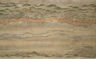 Image of "Map of Koshu, Isawa: Kunitama Shrine, Sakaori Shrine, Zenkoji temple, Shibamiya Shrine; Kofu: Kofuchu, Sekisuiji Village, Sumiyoshi, Mount Kojo, Compiled by Office of Transportation, Edo period, dated 1809 (Important Cultural Property)"