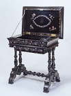 Image of "Sewing Desk, Bird and flower design in mother-of-pearl inlay, Edo period, dated 1851"