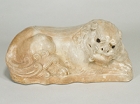 Image of "Lion-shaped Pillow, Transparent glaze on the white slipped body, Cizhou type, Attributed provenance: Julu, Hebei province, China, Northern Song dynasty, 11th - 12th century, China (Gift of Dr. Yokogawa Tamisuke)"