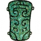 Image of "Bronze Ornamental Plaque, Animal design with turquoise inlay,Excavated in 1984 from Tomb 11, Area VI, Erlitou, Yanshi, Xia dynasty,17th-16th century BC, H. 16.5cm, W. 11cm, Luoyang Museum"