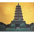 Image of ""Dawn at Dayan Pagoda, Chang'an, China", By Hirayama Ikuo, 2000, Yakushiji temple, Nara"