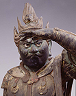 Image of "Standing Juni Shinsho (Twelve Heavenly Generals): Jutsushin (Dog General), Said to have been formerly owned by Joruriji temple, Kyoto, Kamakura period, 13th century (Important Cultural Property)"