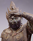 Image of "Standing Juni Shinsho (Twelve Heavenly Generals): Jutsushin (Dog General), Said to have been formerly owned by Joruriji temple, Kyoto, Kamakura period, 13th century (Important Cultural Property)"