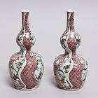 Image of "Gourd-shaped Sake Bottles, With overglaze enamel decoration, Imari ware, Shonzui-de type, Edo period, 17th century"