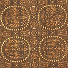 Image of "Cloth, With paired phoenixes and bead roundels design on brown ground, Asuka - Nara period, 7th - 8th century"