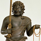 Image of "Standing Fudo Myo-o (Acalanatha) and Two Attendants, Wood, By Unkei, Kamakura period, dated 1186  (National Treasure, Ganjoju'in, Shizuoka)"