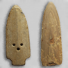Image of "Stone Dagger, From Ayaragi site, Oka, Ayaragi, Shimonoseki-shi, Yamaguchi, Yayoi period, 3rd - 2nd century BC (Shimonoseki City Archaeology Museum, Yamaguchi)"