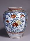 Image of "Jar, Kakiemon Type, Imari Ware, Plants and flowers design in overglaze enamels, Edo period, 17th century"