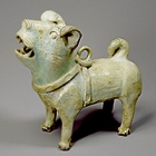 Image of "Dog, Green glaze, Eastern Han dynasty, 2nd - 3rd century (Gift of Mr. Takeyoshi Michikazu)"