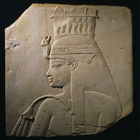 Image of "Relief of Queen Tiye, wife of Amenhotep III, New Kingdom, 18th dynasty, reign of Amenhotep III, 1388-1350 B.C., Royal Museums of Art and History, Brussels  (C)RMAH"