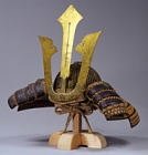 Image of "Hoshikabuto Style Helmet with Red Lacing, Nanbokucho - Muromachi period, 14th - 15th century (Important Cultural Property, Lent by The Agency for Cultural Affairs)"