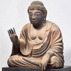 Image of "Seated Miroku Butsu (Maitreya),Wood, Heian Period, ９th Century (National Treasure, Lent by Todai-ji Temple, Nara)"