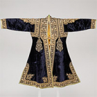 Image of "Coat, Flower design in gold and silver embroidery on deep blue velvet ground, Used by Madho Singh II, 19th century"