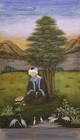 Image of "A Darvesh Mullah in Thoughts Under a Tree, Mughal School, Mid 17th century (On exhibit through January 21, 2007)"