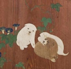 Image of "Morning Glories and Puppies (Detail), By Maruyama Okyo, Edo period, dated 1784"