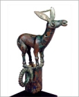 Image of "Bronze Pole-Top with Animal, Chinese Northern Frontier, Spring and Autumn period, 6th - 5th century BC"