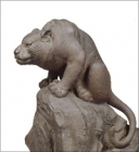 Image of "Two Tigers on Rock, By Suzuki Chokichi, Bronze, 1900"