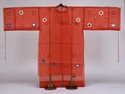 Image of "Bairo-Ryoto (Vest for Bugaku performance), Curvilinear lines and cherries on pink brocade, Edo period, 19th century"