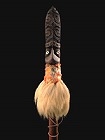 Image of "Taiaha kura (chief's long fighting staff) called Te Rongotaketake Lent by the Museum of New Zealand Te Papa Tongarewa"