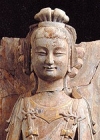 Image of "Standing Boddhisattva (detail), Eastern Wei, 6c, Excavated from Longxingsi, Qingzhou, Shangdong province, H. 110 cm, Qingzhou Municipal Museum, China "