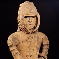 Image of "National Treasure: Haniwa (Terracotta tomb figurine) Warrior in keiko armor"