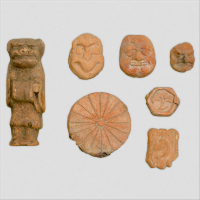 Image of "Toys from the Edo Period: Clay Pieces for the Menko Game and Clay Figurines"