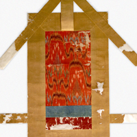 Image of "Textiles: Plain-Weave Silk Ikat Buddhist Ritual Banners (Kantonban) and Fragments of Banner Legs"