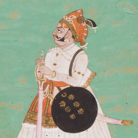 『インドの細密画ヒンドゥー教系の画派による王族の肖像画』の画像