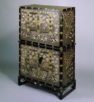 Image of "Two-Tiered Wardrobe with Phoenixes and Symbols of Longevity (Bandaji), Joseon dynasty, 19th century"