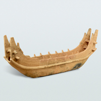 Image of "Tomb Sculpture (Haniwa): Boat, Found at Saitobaru Burial Mounds, Miyazaki, Kofun period, 5th century (Important Cultural Property)"