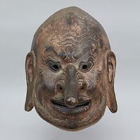 Image of "Gigaku Mask Chidō, Asuka period, 7th century (Important Cultural Property)"