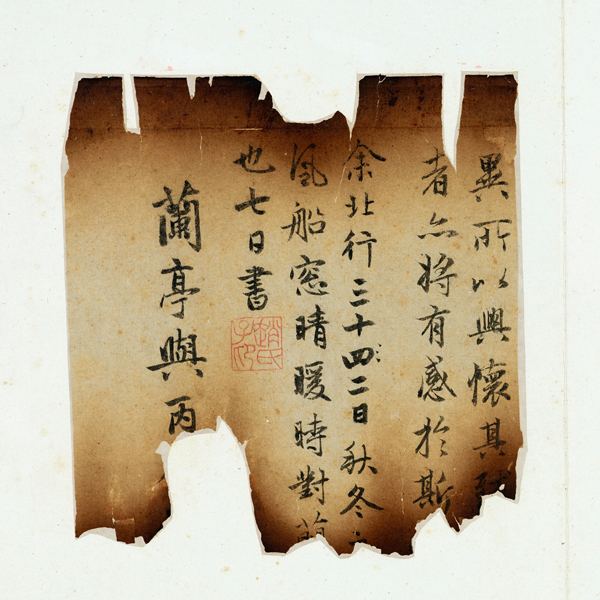 Image of "Preface to the Orchid Pavilion Gathering (Du Gu Copy of the Dingwu Version) with Thirteen ColophonsBy Zhao Mengfu; original by Wang Xizhi, China, Stele: Eastern Jin dynasty, 353; Rubbing: Yuan dynasty, 1310 (Gift of Mr. Takashima Kikujirō)"