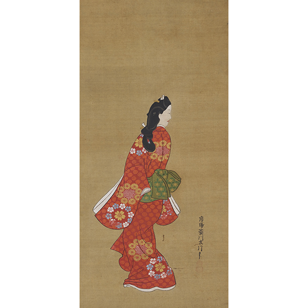 Image of "Beauty Looking Back, By Hishikawa Moronobu, Edo period, 17th century"