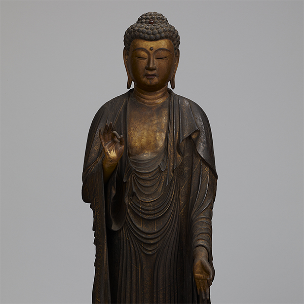 Image of "The Buddha Amida (detail), By Eisen (born 1239), Kamakura period, 1259, Gift of Mr. Yasuda Zenjirō (Important Cultural Property)"