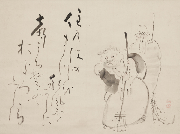 Image of "The Noh Play Takasago with an Inscription by the Artist, By Ike no Taiga, Edo period, 18th century, Gift of Ms. Kuze Tamie"