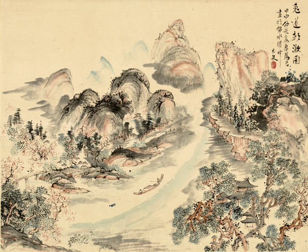 Image of "重要文化财　兔道朝暾图青木木米　江户时代 1824年"