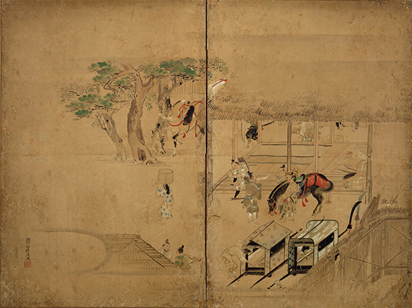 Image of "The Ikeda Post Station (detail), By Watanabe Shikō, Edo period, 18th century (Gift of Mr. Yamashita Shintarō)"