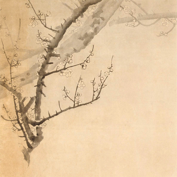 Image of "梅图袄绘（局部）圆山应举　江户时代 1784年"
