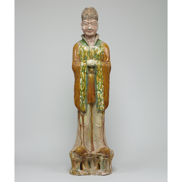 Image of "Official, Three-color glaze, Tang dynasty, 7th-8th century, Gift of Dr. Yokogawa Tamisuke"