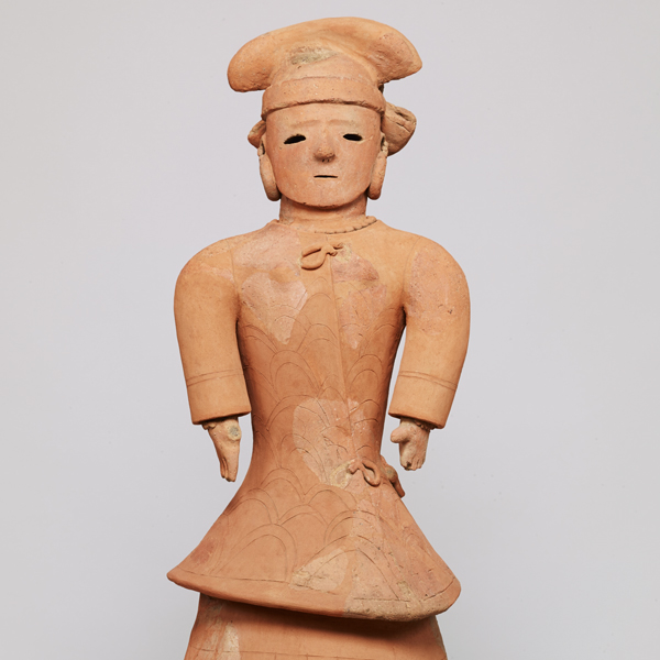 Image of "Tomb Sculpture (Haniwa): Woman in Formal Attire (detail), Excavated at Yokozuka, Toyoshiro-cho, Isesaki-shi, Gunma, Kofun period, 6th century (Important Cultural Property)"